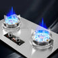 Two-burner Gas Stove Desktop Fierce Fire Kitchen Gas Stove Dual Stove Embedded Nature Gas/LPG Timing Stove Dual-Use Gas Cooker