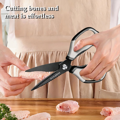 2 Pcs Heavy Duty Multi-Purpose Kitchen Scissors - Flexible Handle for Cutting Chicken Bones,Meat,Craft & Office Use, Ladies Gift