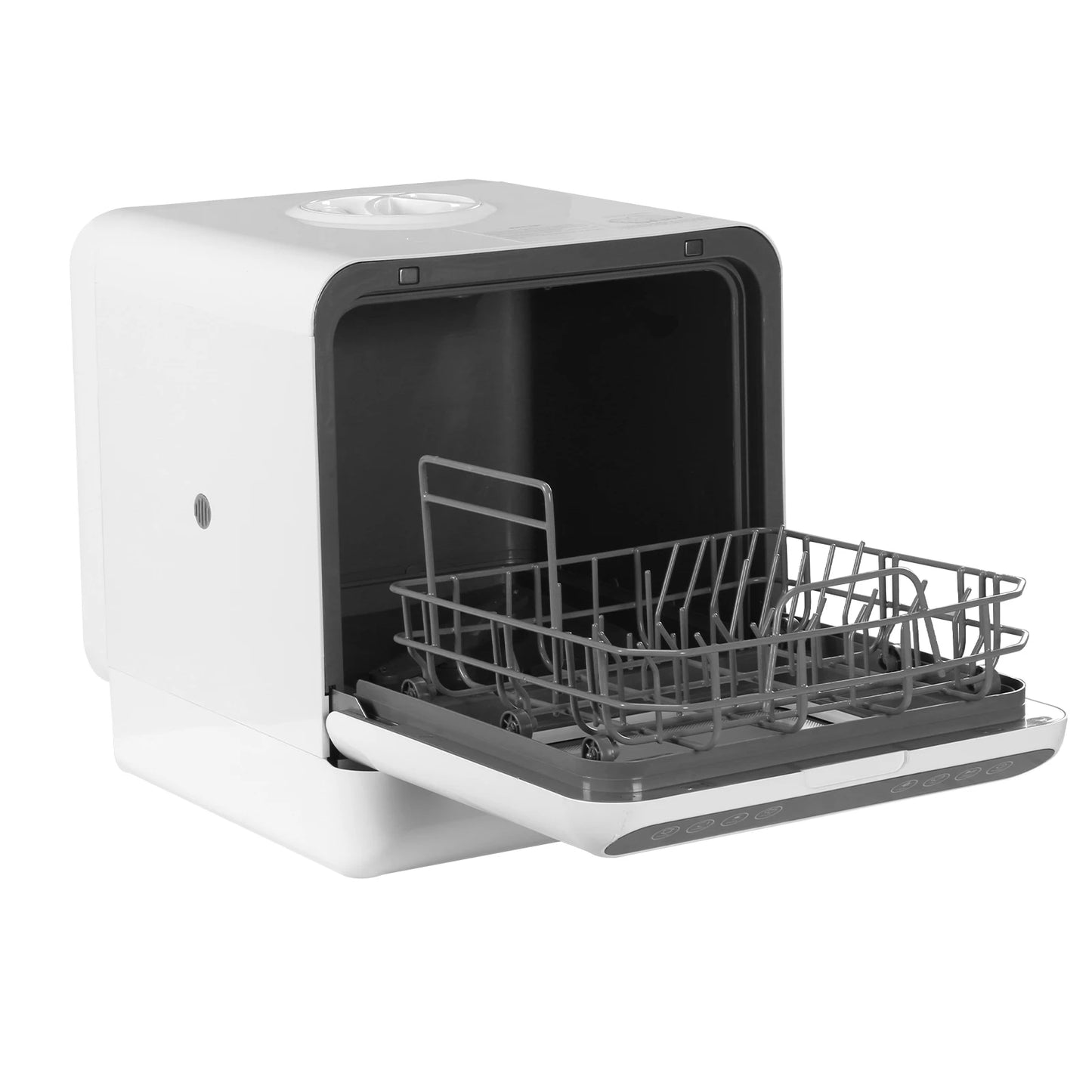 Countertop Dishwasher No Hookup Needed Automatic Dishwasher 360° Dual Spray High-Temp& Air-Dry Function for Apartments
