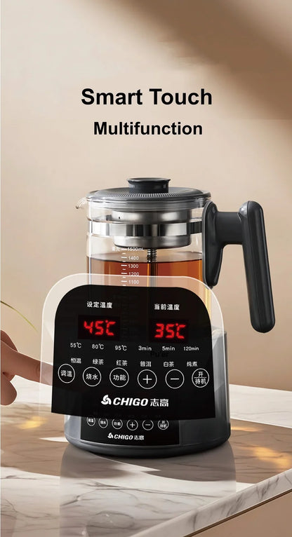 220V Health Kettle Temperature Control Pu'er Steam Teapot Baby 72h Constant Temperature Glass Milk Pot 1.5L Electric Kettle
