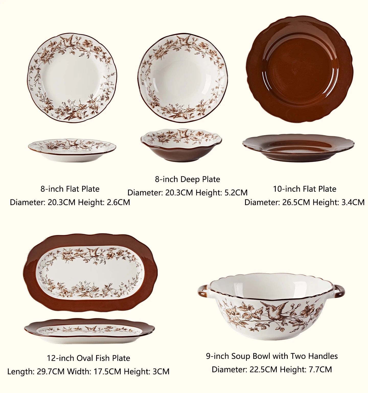 Retro Rose Household Anti-Slip full travel dish set is very luxurious luxury bowl kitchen dinner sets ceramic plates porcelain