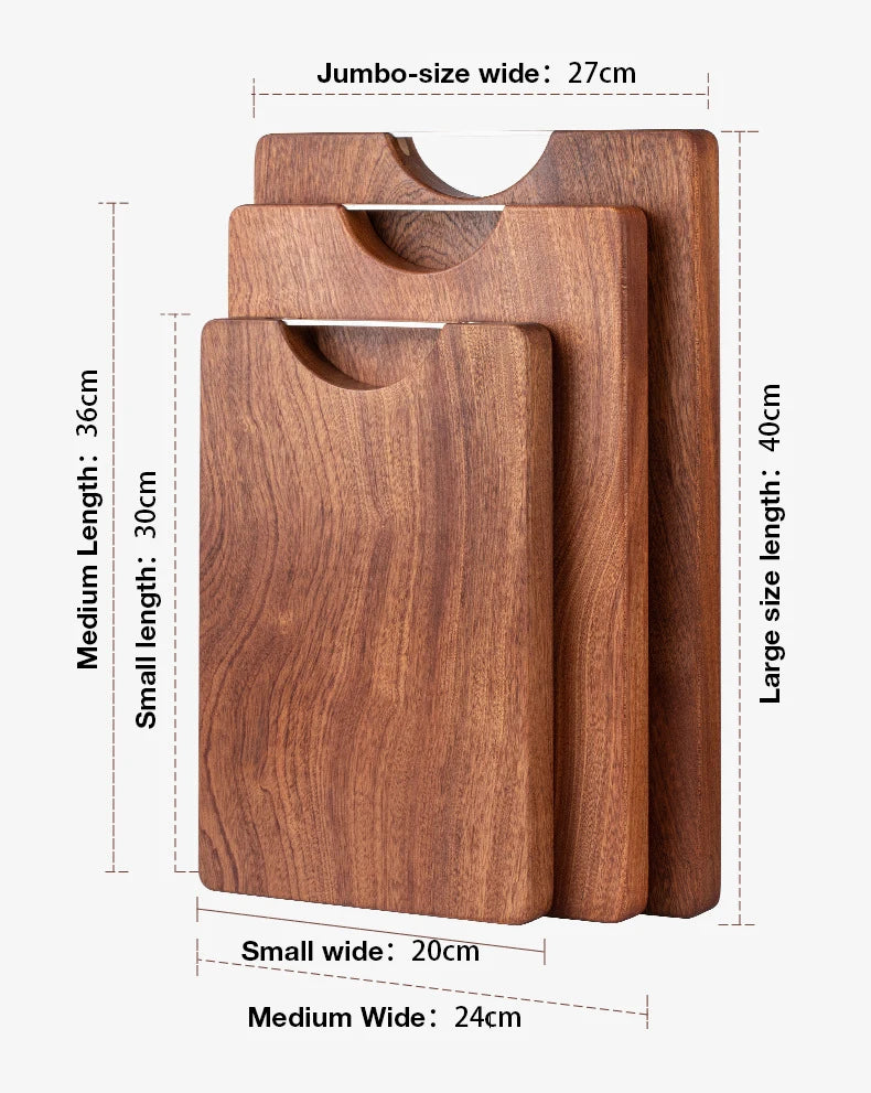 Ebony chopping board solid wood square plate multi-functional double-sided cutting board kitchen whole wood cutting board