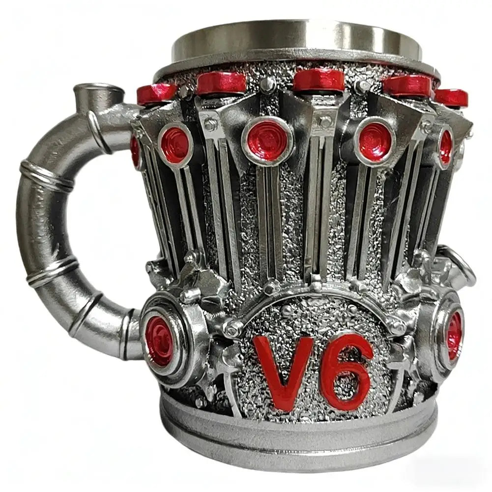 2025 V6 V8 Makeup Creative Resin Stainless Steel Water Cup Personalized Wine Cup Gift Decoration Coffee Mug Cool Idea