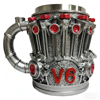 2025 V6 V8 Makeup Creative Resin Stainless Steel Water Cup Personalized Wine Cup Gift Decoration Coffee Mug Cool Idea