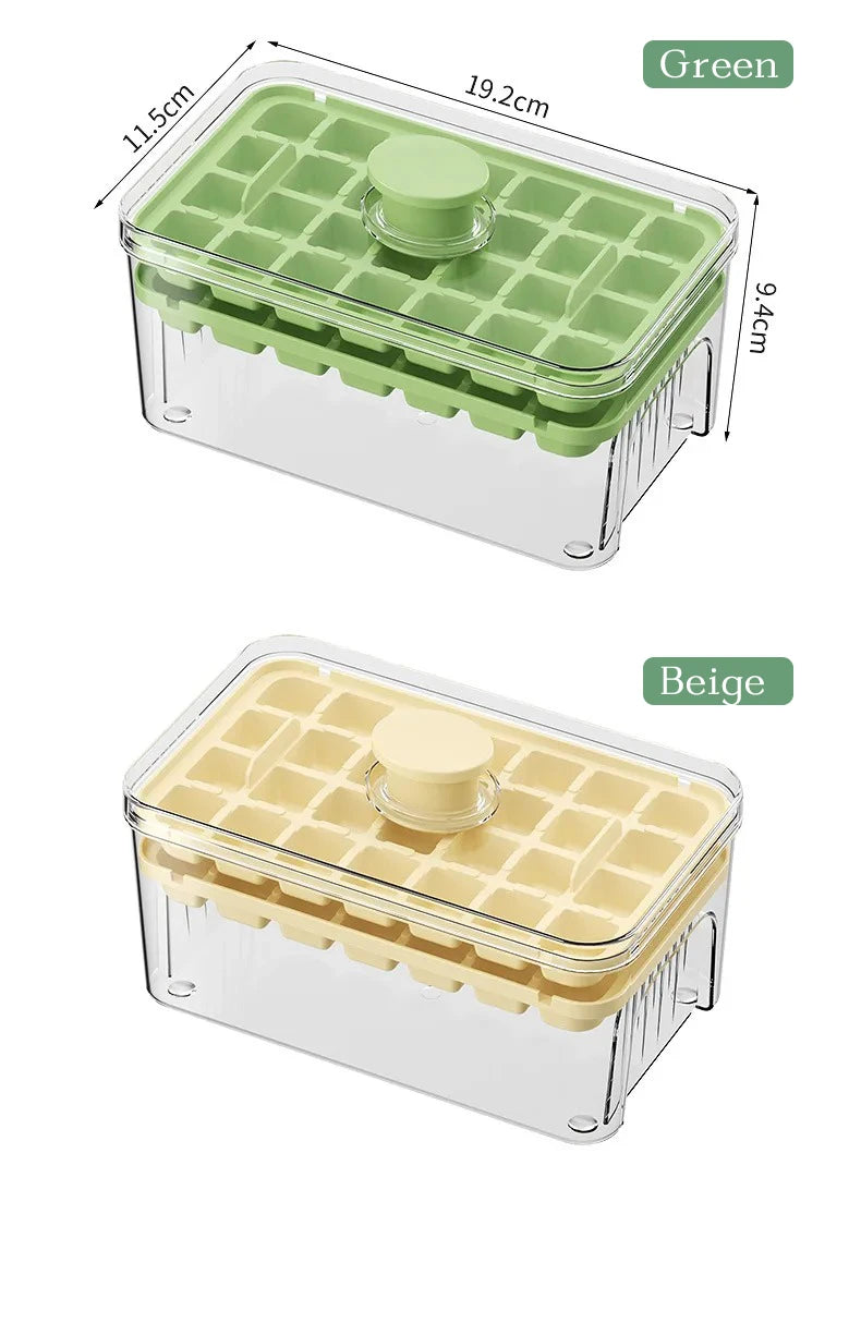 28/56 Grids Ice Cube Mold Press Ice Tray Bucket Multifunctional Ice Maker with One-touch To Release Portable Ice Box Ice Cube Tr