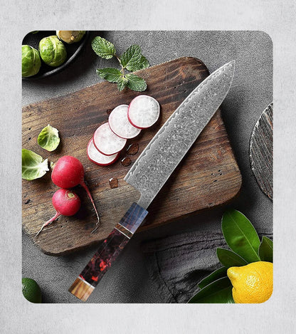 1-5 PCS Kitchen Knife set Damascus Steel Japanese chef Knife Santoku Knife Nakiri Knife kiritsuke knife Stable wood Handle