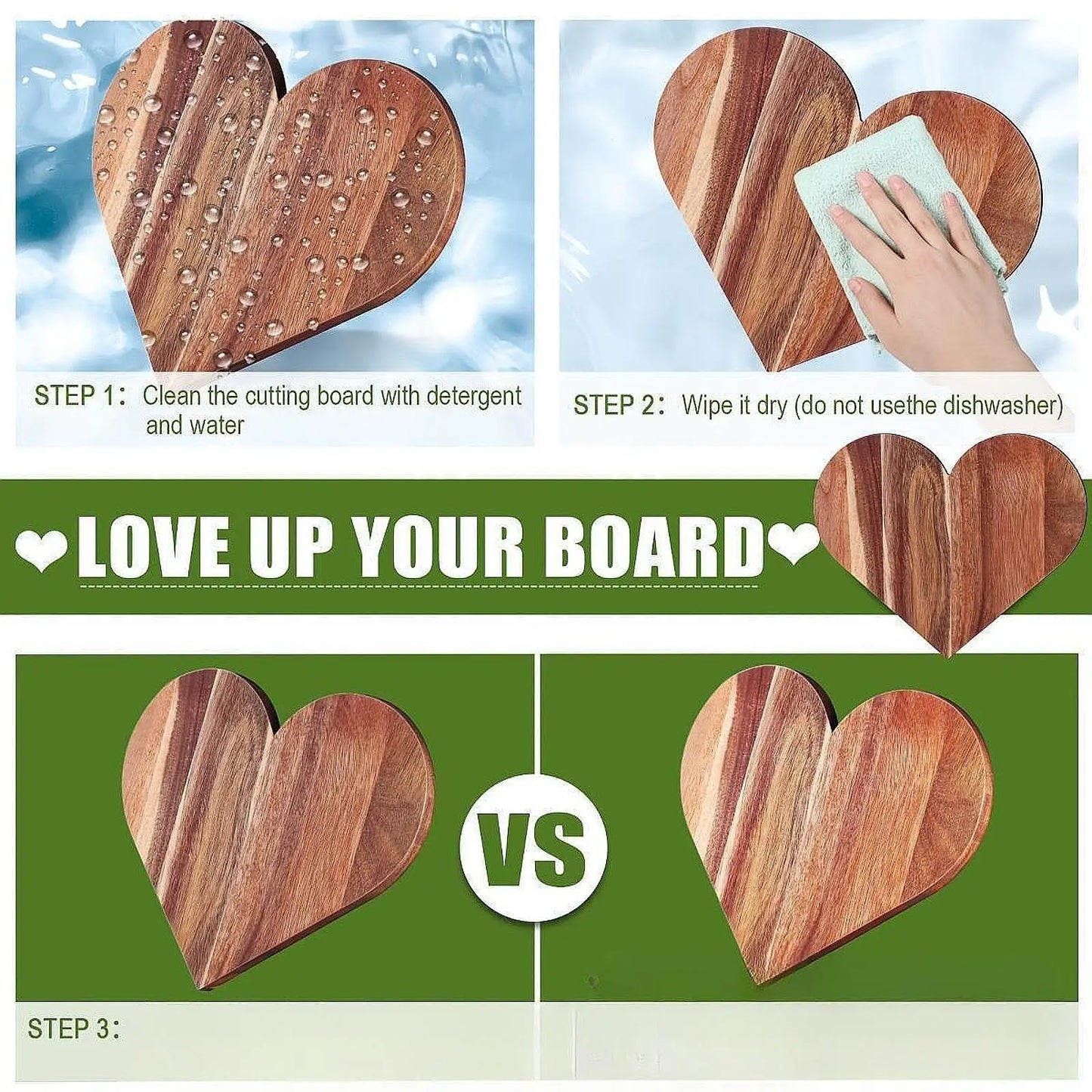 Wooden Heart Shaped Cutting Board 35.5x29.5cm for Valentine’S Dinner Smooth Surface Multipurpose Portable Serving Platter