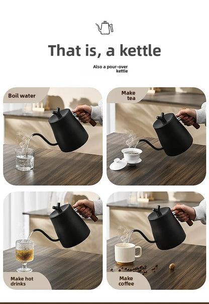1000ML Stainless Steel Gooseneck Electric Kettle with Digital Temperature Control for Precise Brewing of Coffee and Tea