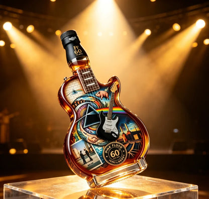 Artistic Guitar Shaped Whiskey Decanter Hand-Finished Glass Liquor Dispenser Decorative Barware Unique Gift for Whiskey Lovers
