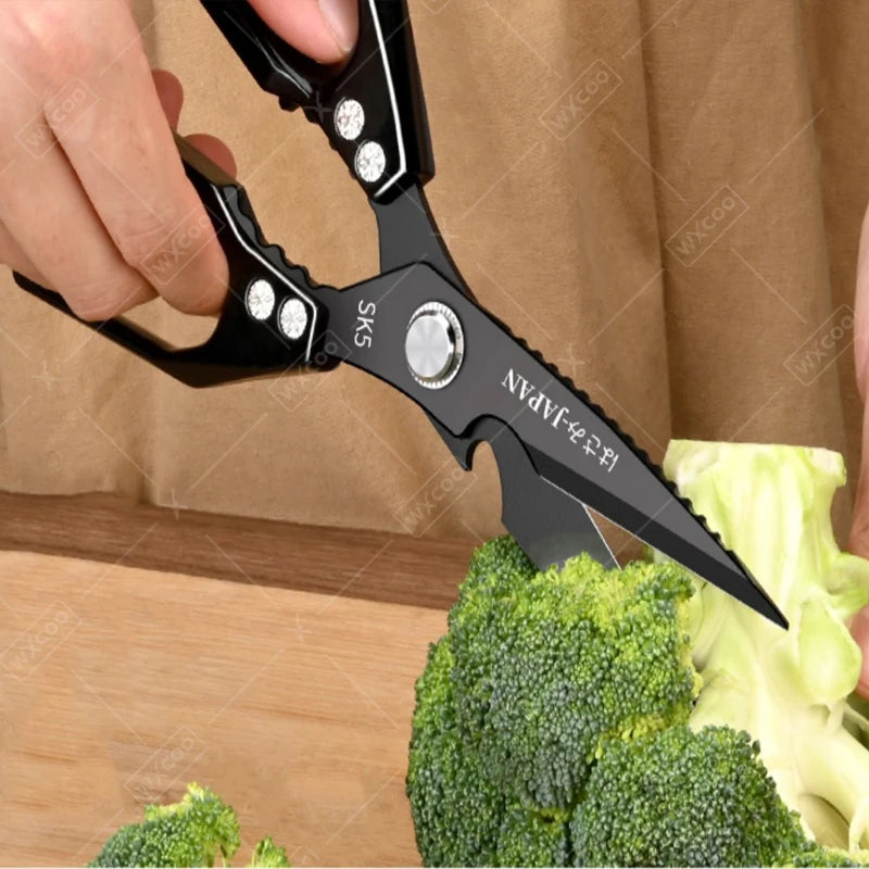 WXCOO Japanese Household Kitchen Scissors SK5 Stainless Steel Multi-Purpose Shears Specialized Heavy-Duty Chicken Bone Scissor