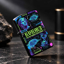 Cyber Style Kvrma Themed Lightweight Lighter, Trendy Print Of Statue Brain Hourglass, Portable Accessory For Daily Outdoor Multi Scenarios, Cool Unique Practical Item For Everyday Use And Festival Gift Giving A Humorous And I