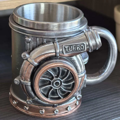 3D Turbocharger Coffee Mug | Stainless Steel Inner Car Enthusiast Cup