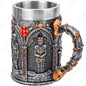 The Vow English Armoured Knight Latin Oath Beer Mug Tankard Stein 304 Stainless Steel Armoured Glove Chalice Goblet Wine Glass