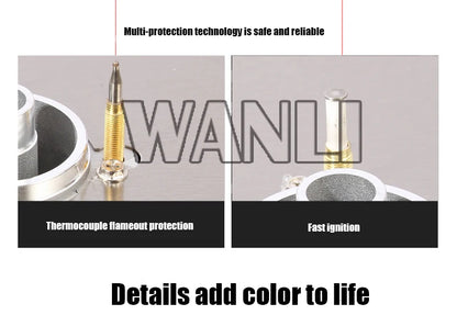 2025 419D 7.0KW Stainless Steel Double-head Fierce Stove /Household  Embedded Dual-Purpose Natural Liquefied Gas Stove