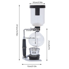 500ml Tabletop Siphon Pot Syphon Coffee Maker 5.12x3.74x14.76in Siphon Vacuum Coffee Maker Borosilicate Glass Stainless Steel for Home, Coffee Shop, Office