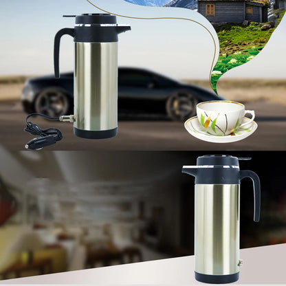 1200 ML Car Hot Kettle Portable Water Heater Large Capacity 12/24 V 120/240 W Fast Boiling for Coffee Tea Drinks for Travel Home