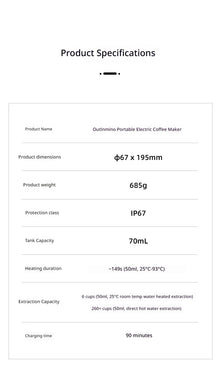 Outin Mino Portable Electric Coffee Maker Small Espresso Extraction Machine For Capsule Coffee Outdoor Travel Home Use