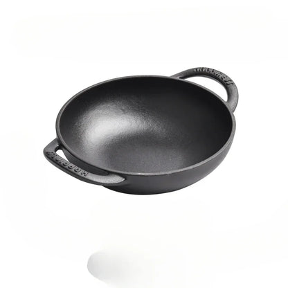 19cm Cast Iron Double Ear Frying Pan Flat Bottom Non-stick Thickened Mini Small Iron Kitchen Cooking Pan without Coating