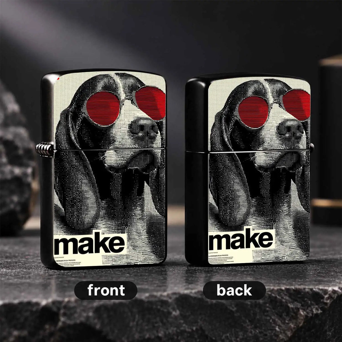 Creative Pop Art Cool Hound With Red Sunglasses Lighter, Retro Halftone Art Stylish Portable Accessory, Ideal For Outdoor Camping, Aroma Lighting, Birthday Vibe Boost, Daily Use, Gifting, Multi-Scenario Functional Unique Tren