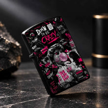 Trendy Street Style Born To Be Crazy Themed Lighter, Distinctive David Blowing Bubbles Art Print, Bold Attitude Statement Decor, Portable For All Daily Scenarios, Unique Niche Cool Gift For Friends, High Vibe Personal Carry A
