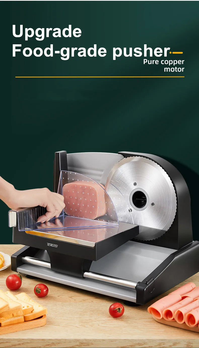 2025 Electric Food Slicer Meat Food Household Desktop Meat Slicer Lamb and Beef Slicers 0-22mm Bread Ham Meat Cutting Machine