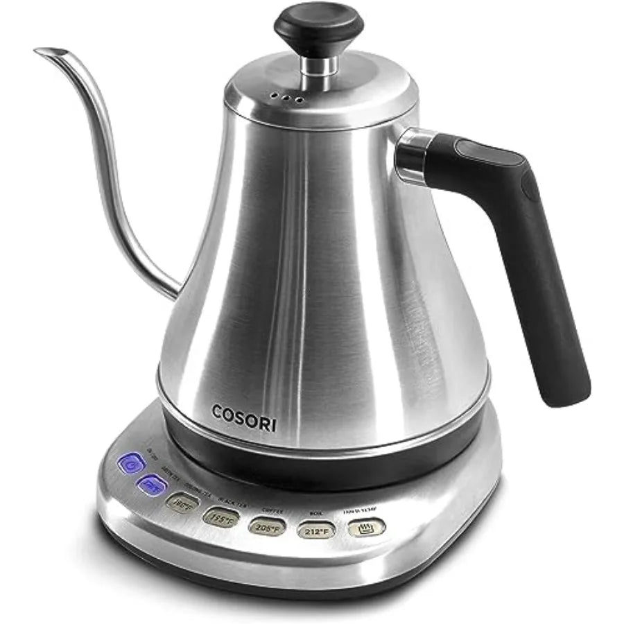 Electric Gooseneck Kettle with 5 Temperature Control Presets, Pour Over Kettle for Coffee and Tea, Hot Water Boiler, 100% Stain