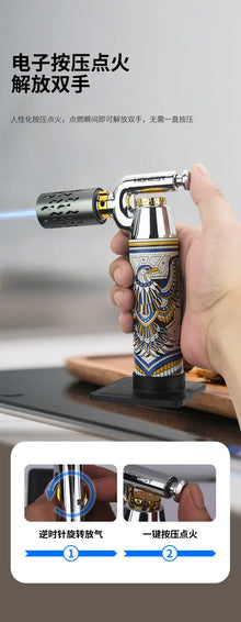 HONEST High Temperature Welding Gun 2 Types Of Flames Butane Gas Turbine Torch Lighter Outdoor BBQ Kitchen Cigar Lighters Gadget