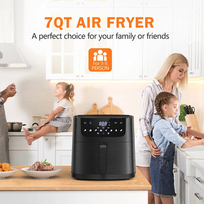 CROWNFUL Air Fryer 7L Touch-screen Display Air Fryer Oven with 8 Cooking Programs Oilless Electric Cooker and Nonstick Basket