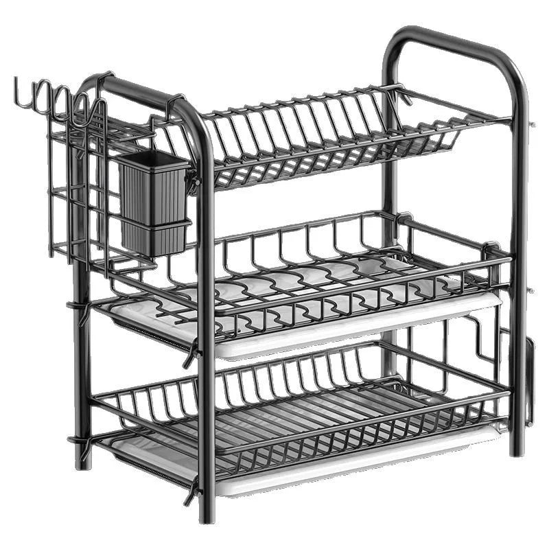 Dish Storage Rack Kitchen Shelf Dish Drain Rack Bowl Rack Cupboard Chopsticks Storage Box