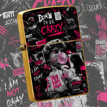 Trendy Street Style Born To Be Crazy Themed Lighter, Distinctive David Blowing Bubbles Art Print, Bold Attitude Statement Decor, Portable For All Daily Scenarios, Unique Niche Cool Gift For Friends, High Vibe Personal Carry A