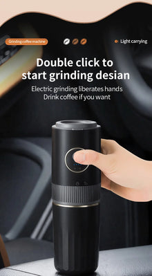 2-in-1 Wireless Portable Coffee Machine – Grind Beans & Hand Brew Anywhere for Camping & Outdoor Adventures