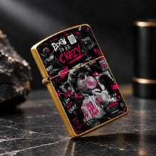 Trendy Street Style Born To Be Crazy Themed Lighter, Distinctive David Blowing Bubbles Art Print, Bold Attitude Statement Decor, Portable For All Daily Scenarios, Unique Niche Cool Gift For Friends, High Vibe Personal Carry A