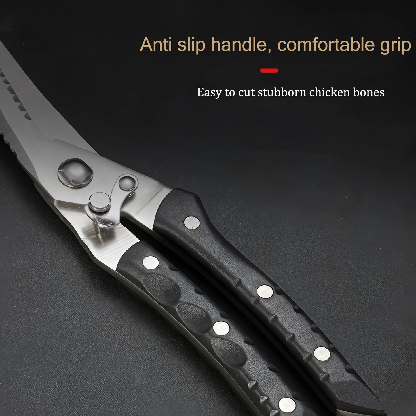 1PC，Stainless steel kitchen Scissors Barbecue Scissors Meat Fish Vegetable Cooking Kitchen Scissors Food Scissors Cooking Tools