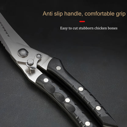 1PC，Stainless steel kitchen Scissors Barbecue Scissors Meat Fish Vegetable Cooking Kitchen Scissors Food Scissors Cooking Tools