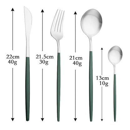 4Pcs black Gold Matte Cutlery Set Stainless Steel Dinnerware Silverware Flatware Set Home Knife Fork Spoon Picnic Tableware Set