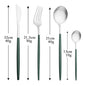 4Pcs black Gold Matte Cutlery Set Stainless Steel Dinnerware Silverware Flatware Set Home Knife Fork Spoon Picnic Tableware Set