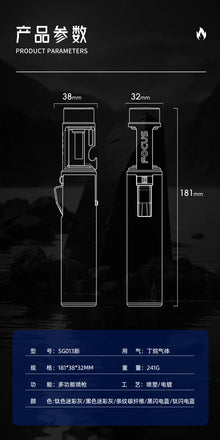 New Powerful Metal Gas Lighter Windproof Kitchen Cooking Torch Flame Jet Barbecue Smoking Accessories Cigar Lighters Men's Gift
