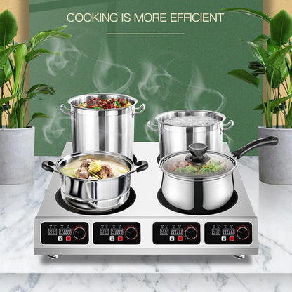 Warranty CE 3500W Industrial Hotel Restaurant Stainless Steel Electric 4 Burner Commercial Induction Cooker Manufacturer