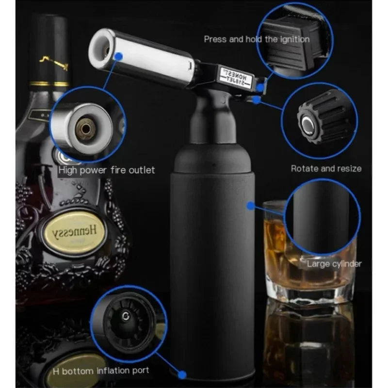 HONEST 1800° Super Large Flame High Temperature Welding Gun Butane Gas Spitfire Gun Lighter Outdoor BBQ Kitchen Cigar Lighters