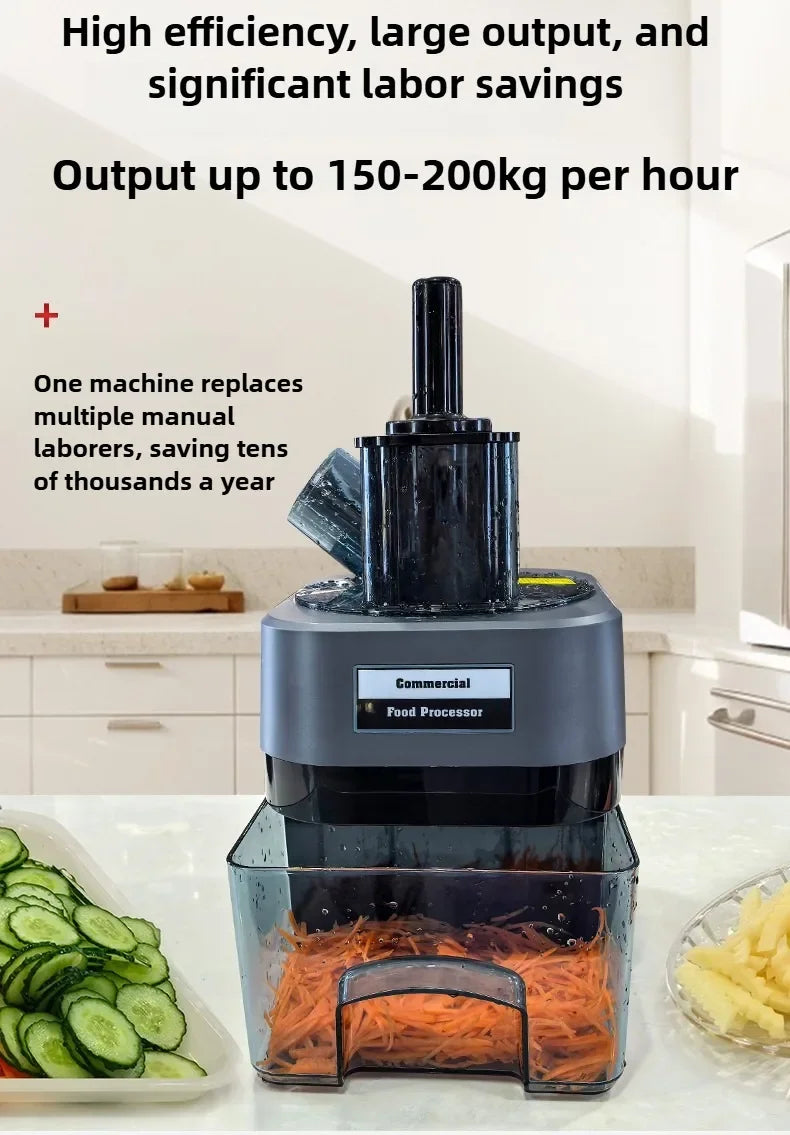 New Commercial Double Spout Vegetable Cutter 4 in 1 Multifunctional Dicing Shredding Slicing Cutting Strips Vegetables