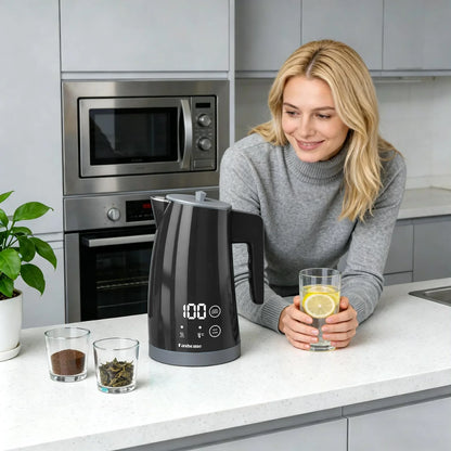1.25L Electric Kettle Temperature Control, 1200W Fast Boil Electric Tea Kettle, Digital LED Display, 304 Stainless Steel Inner, Auto Shut Off, 2Hour Keep Warm, Hot Water Boiler For Coffee & Tea