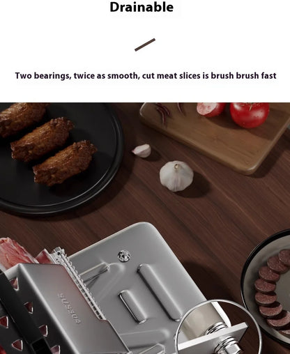 GIANXI Mutton Roll Slicer Machine Stainless Steel Meat Slicer Beef Thin Slice Frozen Meat Household Barbecue Hot Pot Cooking