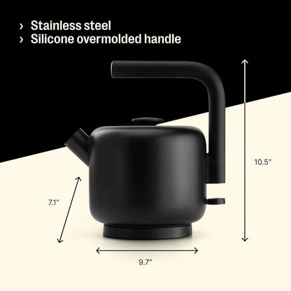 Electric Kettle 1.5L with Stovetop Design, Fast Boil for Tea Coffee Ramen & Oatmeal, Silicone Handle