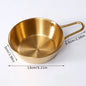 Round Rice Wine Bowl with Handle Stainless Steel Household Food Sauce Bowls Cups Tableware Dinnerware Kitchen Utensils