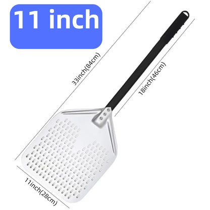 10 12 13 14 Inch Big Pizza Perforated Shovel Paddle Short/Long Handle for Oven Turning Peel Kitchen Utensils Pizza Baking Tools