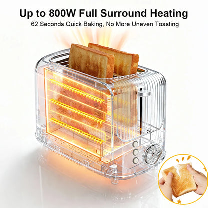 Double Slot Toaster 7 Browning Levels Extra Wide Slot Toaster with Reheat, Defrost and Cancel Includes a Detachable Crumb Tray