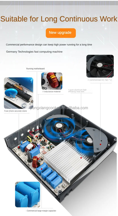 Warranty CE 3500W Industrial Hotel Restaurant Stainless Steel Electric 4 Burner Commercial Induction Cooker Manufacturer