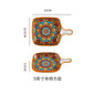 Bohemia Ceramic Rice Bowl Serving Plate Creative Ceramic Cutlery Soup Noodle Bowl Household Handle Bowl Sauce Dish