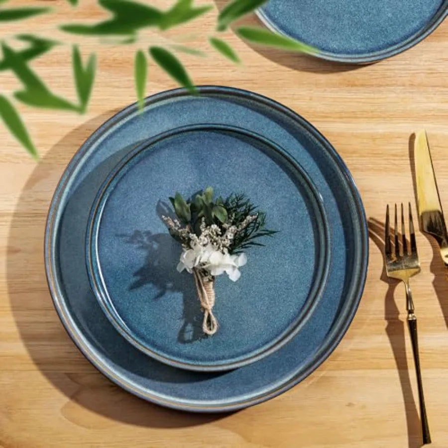 Ceramic Dinnerware Sets Handmade Stoneware Plates and Bowls Sets Highly Chip and Crack Resistant Dishwasher and Microwave Safe