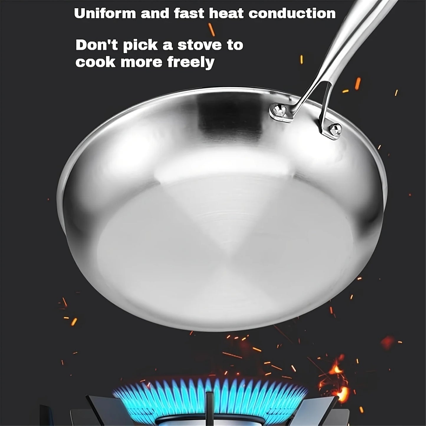 High-end Hammer-patterned Titanium Golden Frying Pan with Lid, Multiple Specifications Of Titanium Golden Hammer, Super Durable